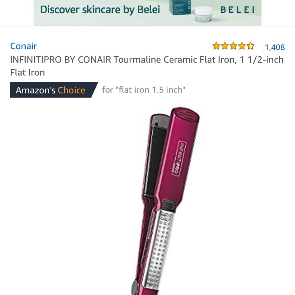 COPY - INFINITIPRO Tourmaline ceramic 1 1/2” flat…